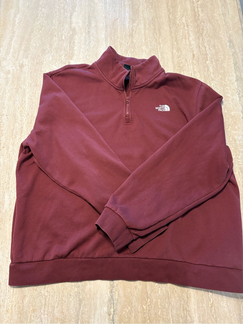 The North Face Men's Maroon Quarter-Zip Pullover Sweatshirt
